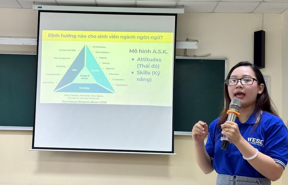ThS. Nguyễn Mai Mỹ Linh chia sẻ định hướng cho sinh viên ngành ngôn ngữ