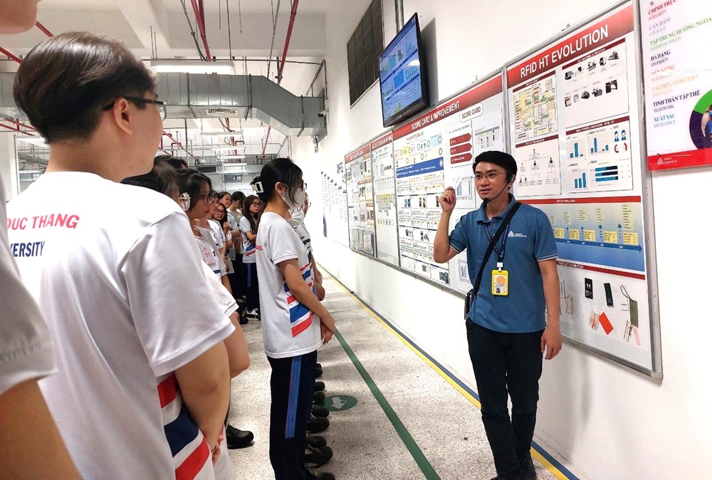 Students toured the production plant.